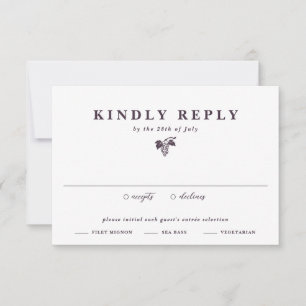 Grape Vine Winery & Vineyard Wedding RSVP Card