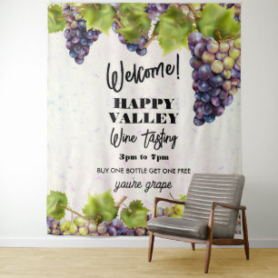 Grape Vineyard Wine Tasting Backdrop Tapestry