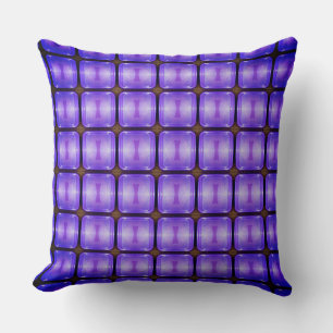 Grape Violet Color Square of Surprises Design Cushion
