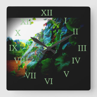 Grape Web Square Wall Clock