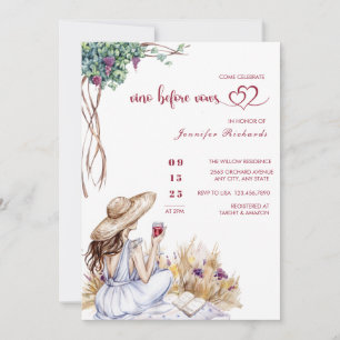 Grape   Winery   Modern Watercolor Bridal Shower Invitation