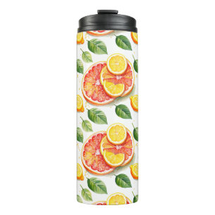 Grapefruit and Lemons Watercolor Citrus  Thermal Tumbler