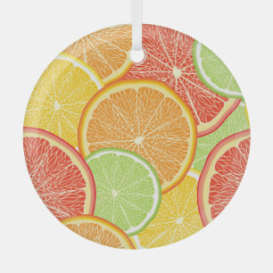 Grapefruit and orange abstract background. glass tree decoration