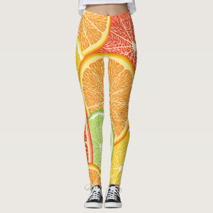 Grapefruit and orange abstract background. leggings