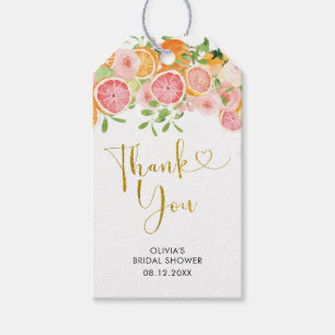 Grapefruit Citrus Bridal Shower Thank You Tag