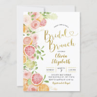 Grapefruit Citrus Fruit Bridal Shower Invitation