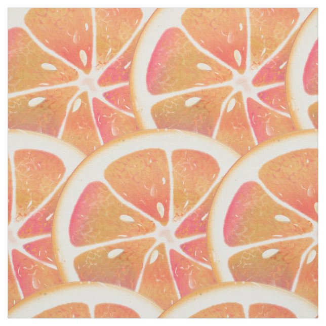 Grapefruit Citrus Fruit Slice Fabric (Swatch)