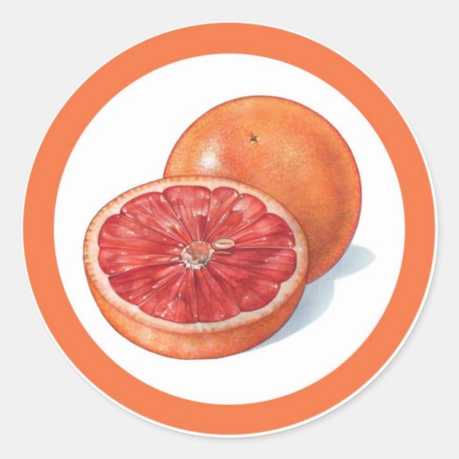 Grapefruit flavour circle sticker labels (Front)