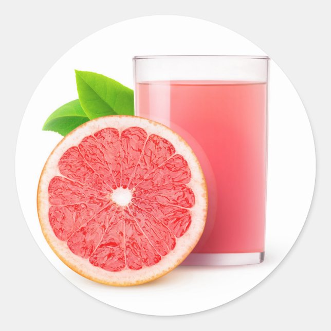 Grapefruit juice classic round sticker (Front)