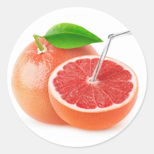 Grapefruit juice classic round sticker