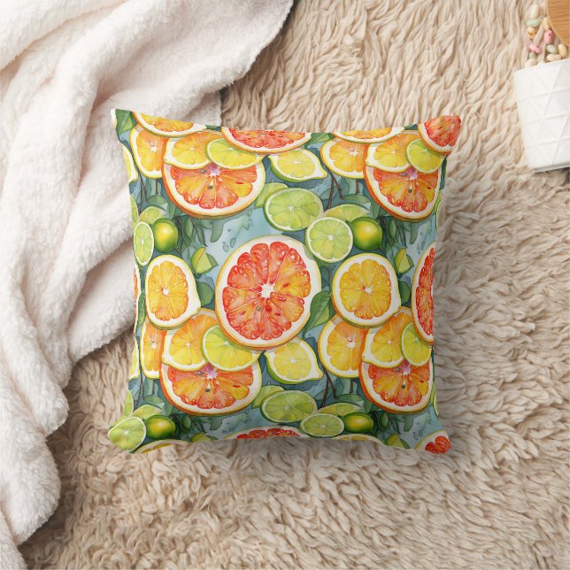 Grapefruit, Lemons, Limes and Oranges Citrus Cushion (Blanket)