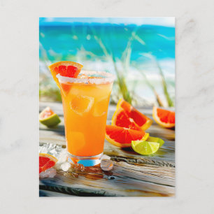 Grapefruit Margarita – Beach Drink Holiday Postcard