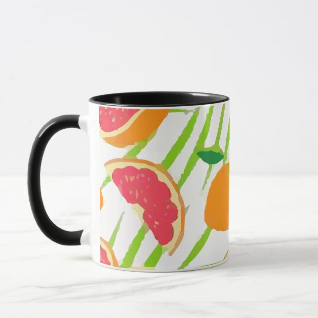Grapefruit Pattern Summer Art Mug (Left)