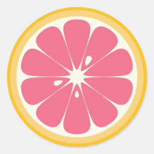 Grapefruit Slice Classic Round Sticker