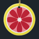 Grapefruit Slice Ornament<br><div class="desc">An ornament featuring an illustration of a grapefruit slice.</div>