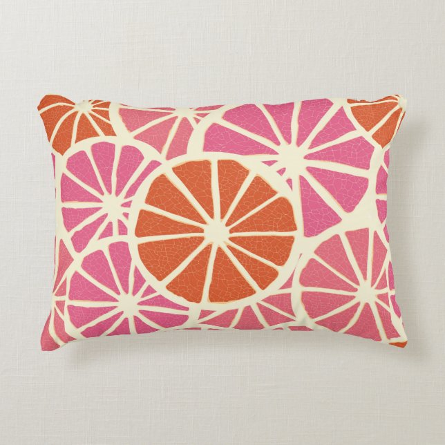 Grapefruit slices seamless pattern,fresh citrus ba decorative cushion (Front)