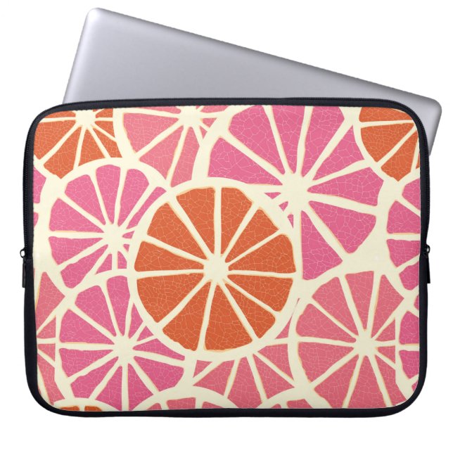 Grapefruit slices seamless pattern,fresh citrus ba laptop sleeve (Front)