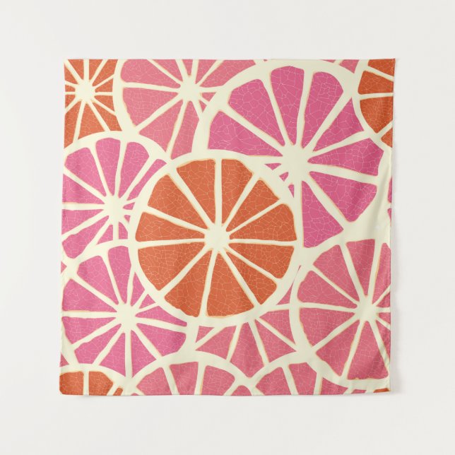 Grapefruit slices seamless pattern,fresh citrus ba tapestry (Front)