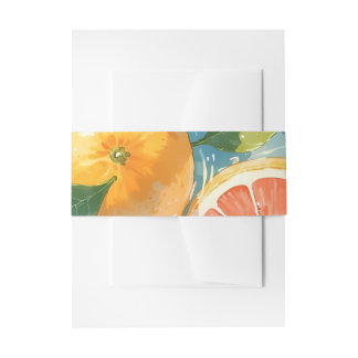 Grapefruit Splash Invitation Belly Band