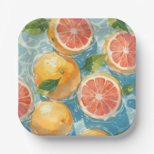 Grapefruit Splash Paper Plate
