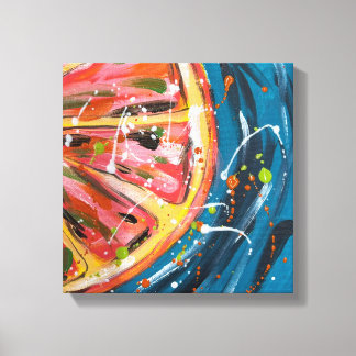 Grapefruit Vibrant Fruit Art Canvas Print