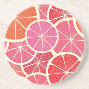 Grapefruit vintage background coaster