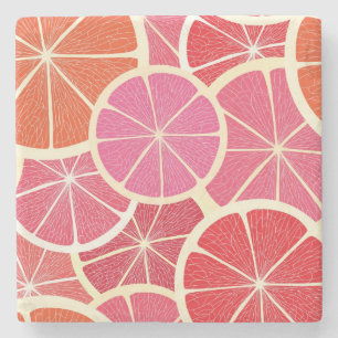 Grapefruit vintage background stone coaster