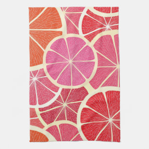 Grapefruit vintage background tea towel