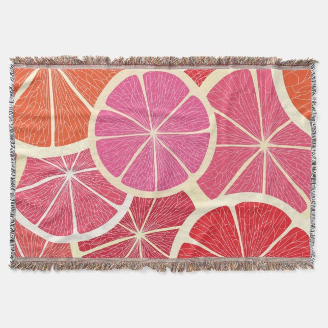 Grapefruit vintage background throw blanket (Front)