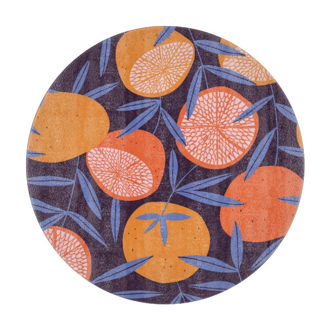 Grapefruit Vintage, Tropical Fruit Pattern. Cutting Board (Front)
