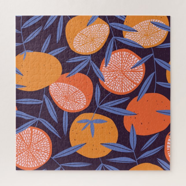 Grapefruit Vintage, Tropical Fruit Pattern. Jigsaw Puzzle (Vertical)