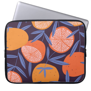 Grapefruit Vintage, Tropical Fruit Pattern. Laptop Sleeve