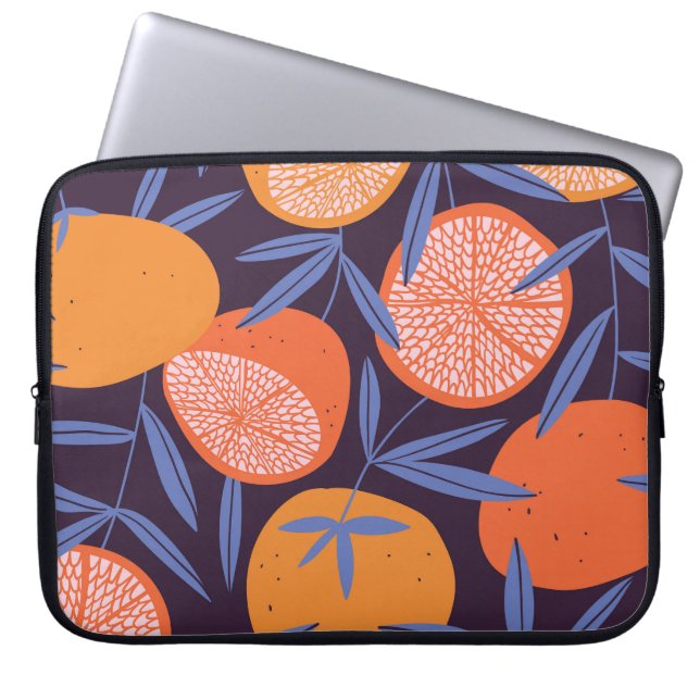 Grapefruit Vintage, Tropical Fruit Pattern. Laptop Sleeve (Front)