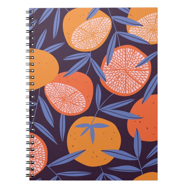 Grapefruit Vintage, Tropical Fruit Pattern. Notebook (Front)