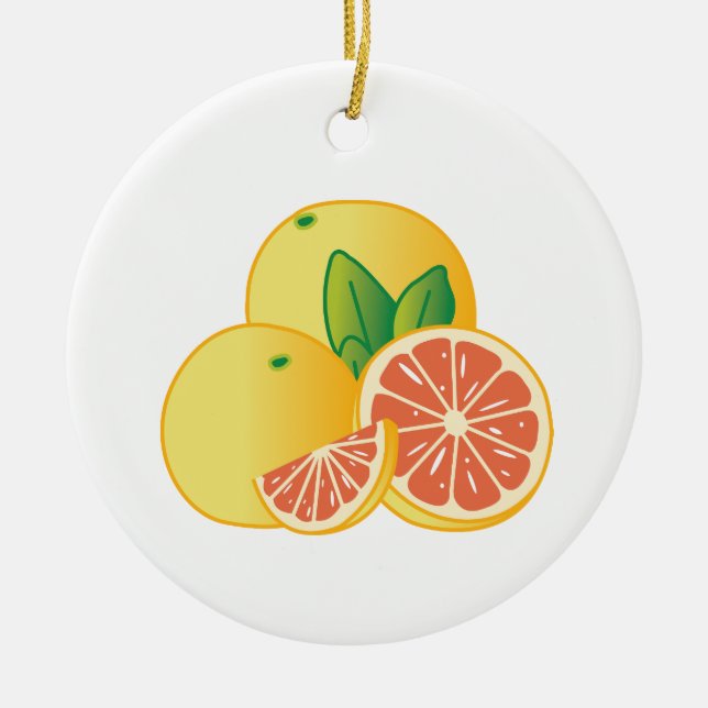 Grapefruits Ceramic Tree Decoration (Front)