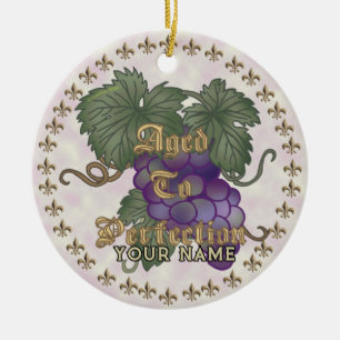 Grapes Aged To Perfection Ceramic Tree Decoration