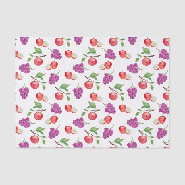 Grapes and Apples Fruit Lover  Tissue Paper (Front)