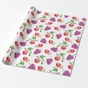 Grapes and Apples Fruit Lover Wrapping Paper