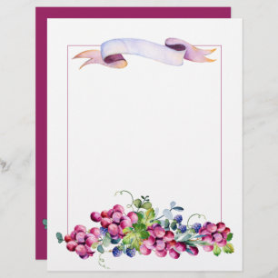 Grapes and Berries Scrapbook Stationery Paper
