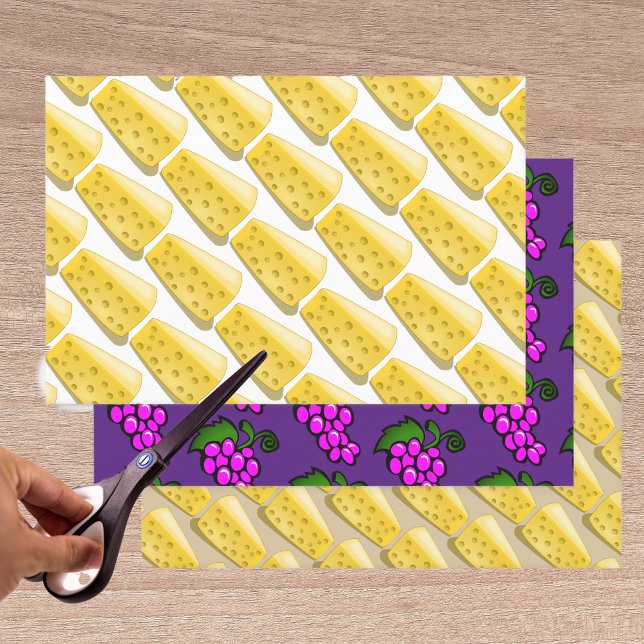 grapes and cheese - gourmet pattern wrapping paper sheet (Creator Uploaded)