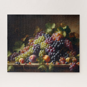 Grapes and Fruit Still Life Painting Jigsaw Puzzle