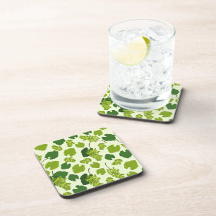 Grapes and Grape Leaves Pattern Coaster