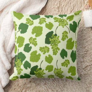 Grapes and Grape Leaves Pattern  Cushion