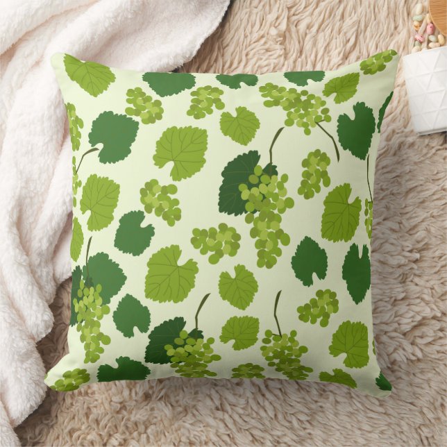 Grapes and Grape Leaves Pattern  Cushion (Blanket)