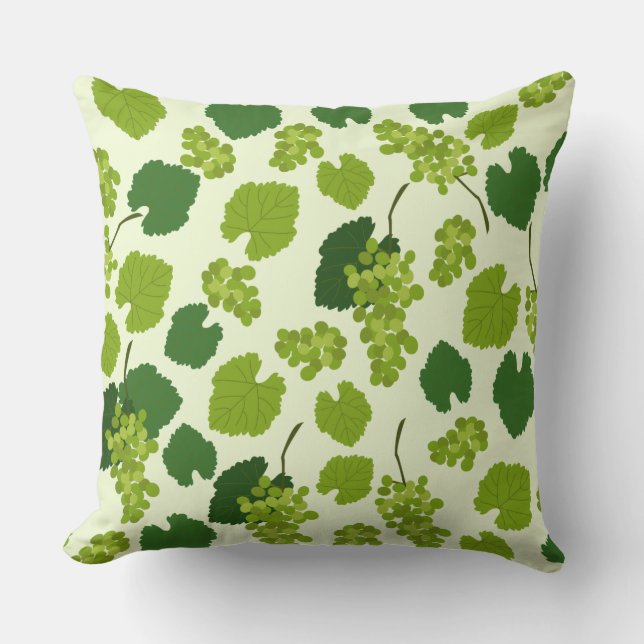 Grapes and Grape Leaves Pattern  Cushion (Front)