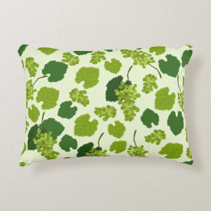 Grapes and Grape Leaves Pattern Decorative Cushion