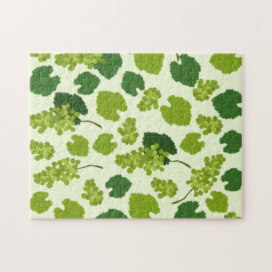 Grapes and Grape Leaves Pattern   Jigsaw Puzzle