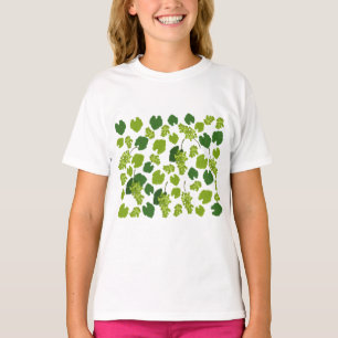 Grapes and Grape Leaves Pattern T-Shirt