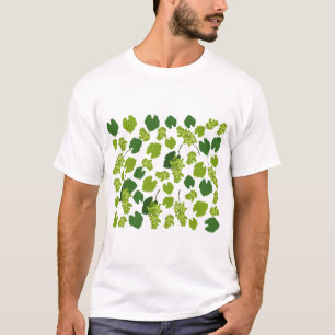 Grapes and Grape Leaves Pattern T-Shirt