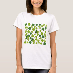 Grapes and Grape Leaves Pattern T-Shirt